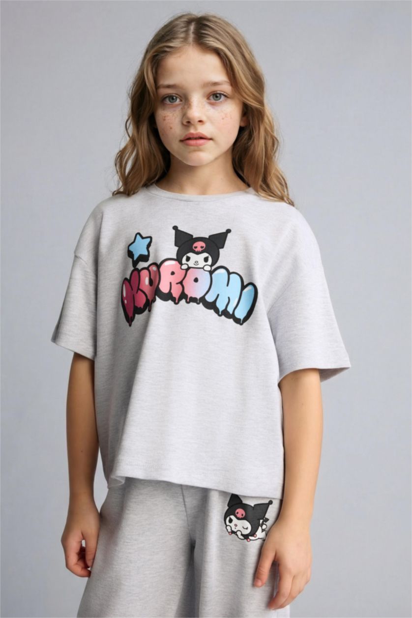 Kız Çocuk - Genç Kız Açık Gri Melange Hello Kitty 2'Li Takım Kız Çocuk