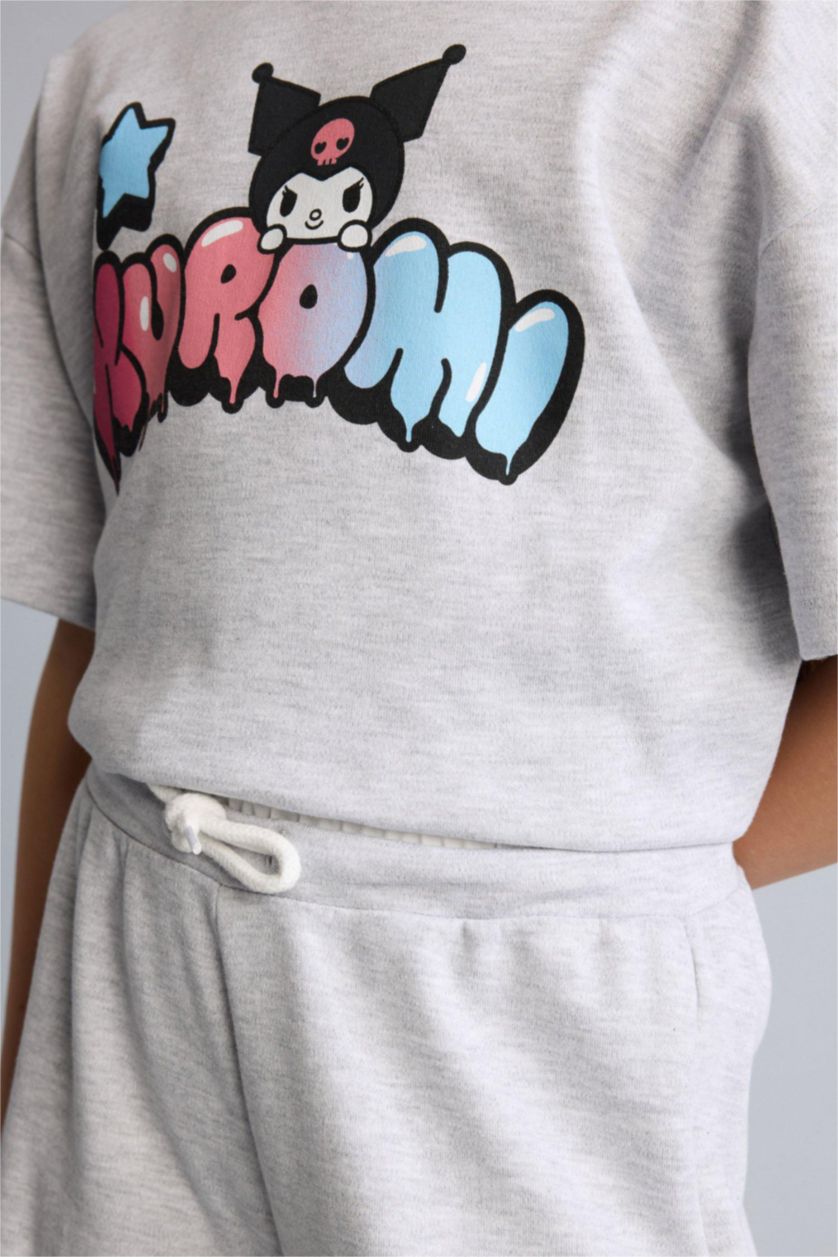 Kız Çocuk - Genç Kız Açık Gri Melange Hello Kitty 2'Li Takım Kız Çocuk