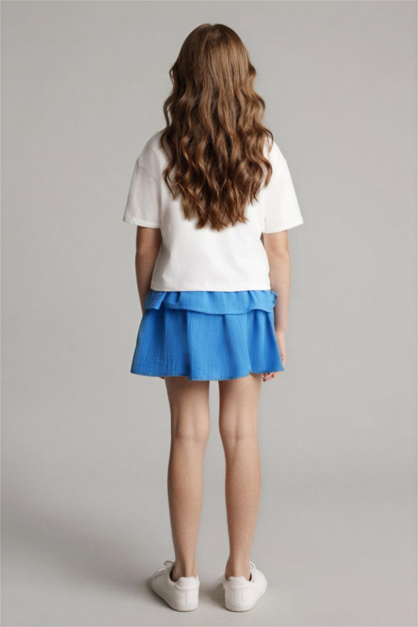 بنات بيج فاتح سيت بناتي تيشيرت وتنورة - قطعتين