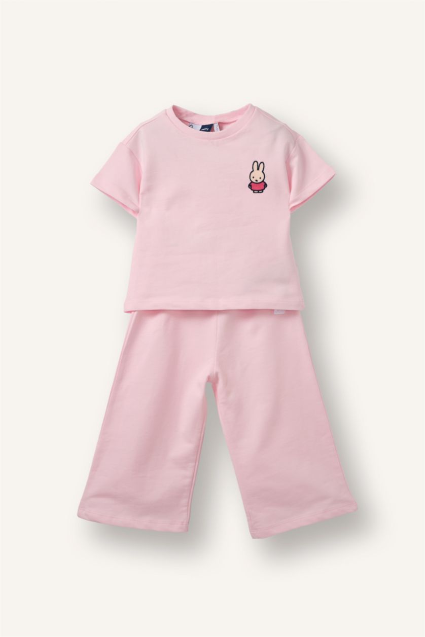 Kız Bebek Açık Pembe Miffy Tişört Alt 2'li Takım Kız Bebek