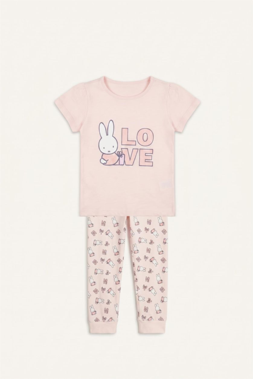 Kız Bebek Açık Pembe Miffy 2'li Pijama Takımı Kız Bebek