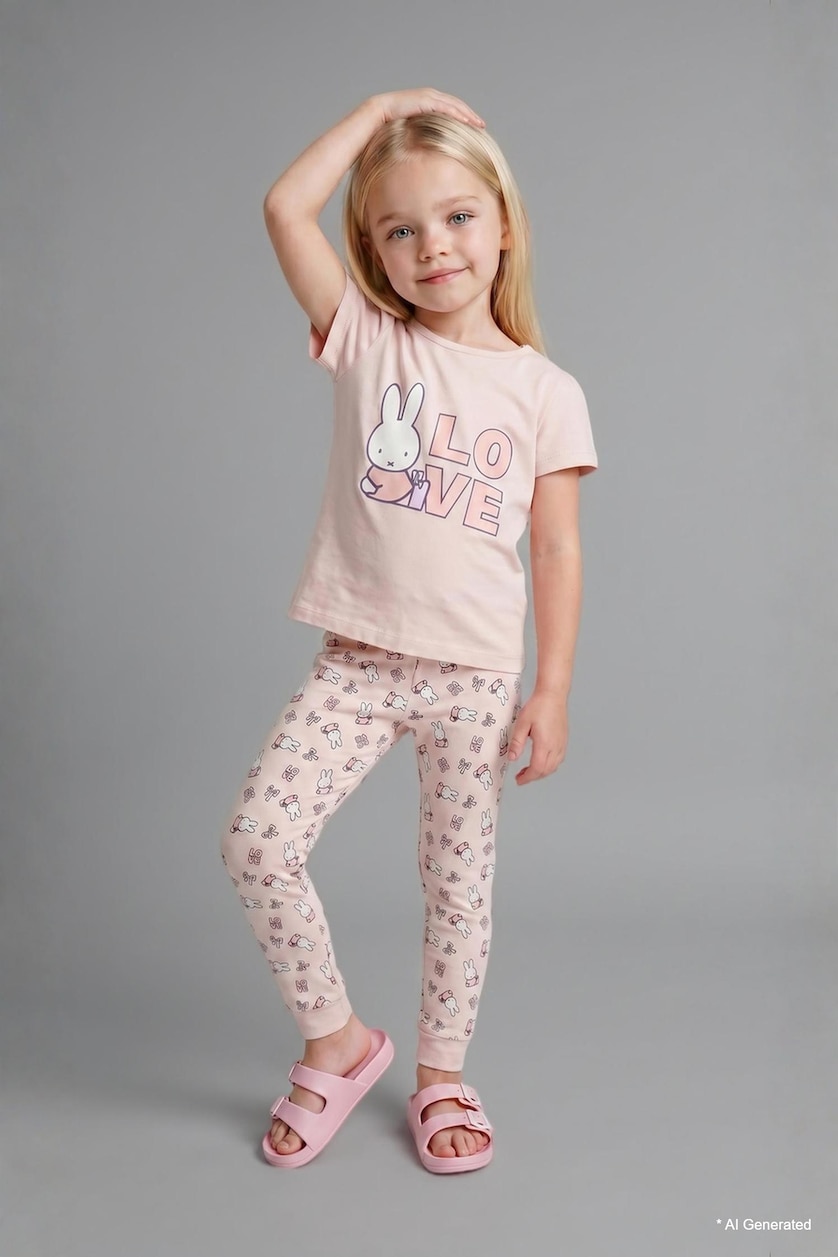 Baby Girls Light Pink Baby Girl Miffy 2 Piece Pyjama Set