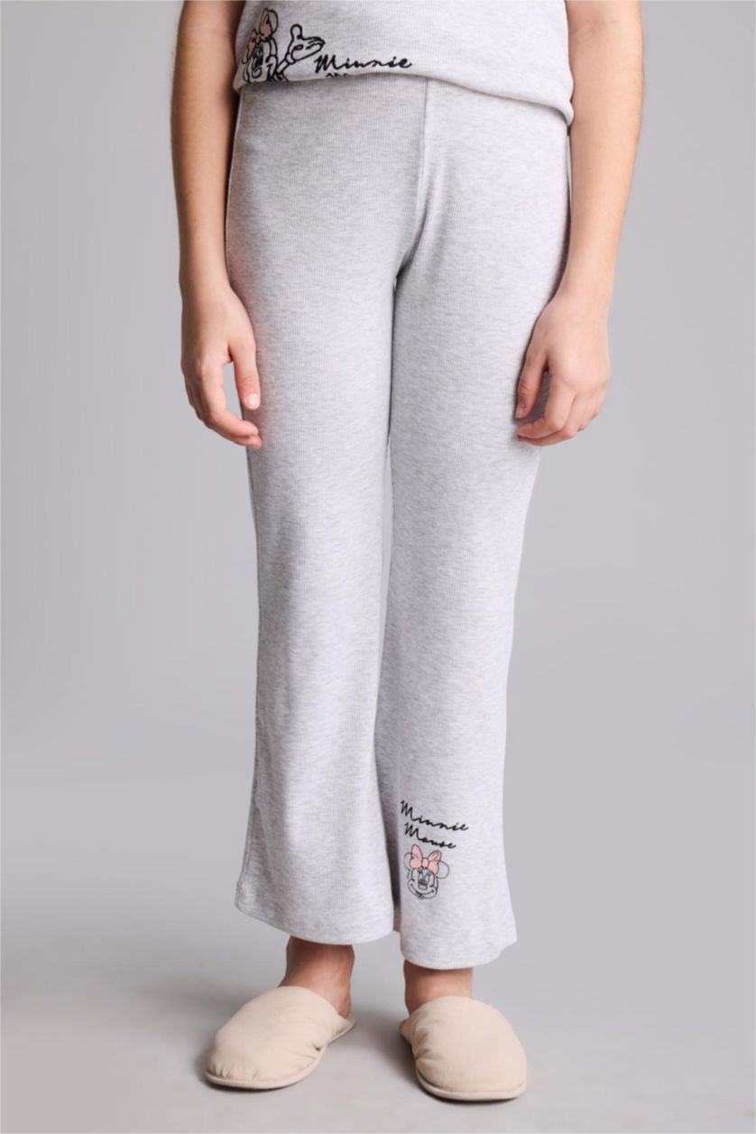 بنات ميلانج رمادي فاتح سيت بجامة مضلع قصة عادية من ديزني ميكي وميني من قطعتين