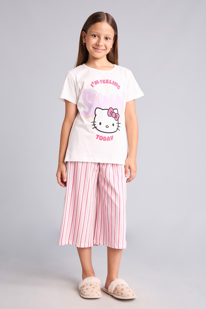Young Girls - Teen Girls Light Pink 2 piece Regular Fit Knitted Pyjamas