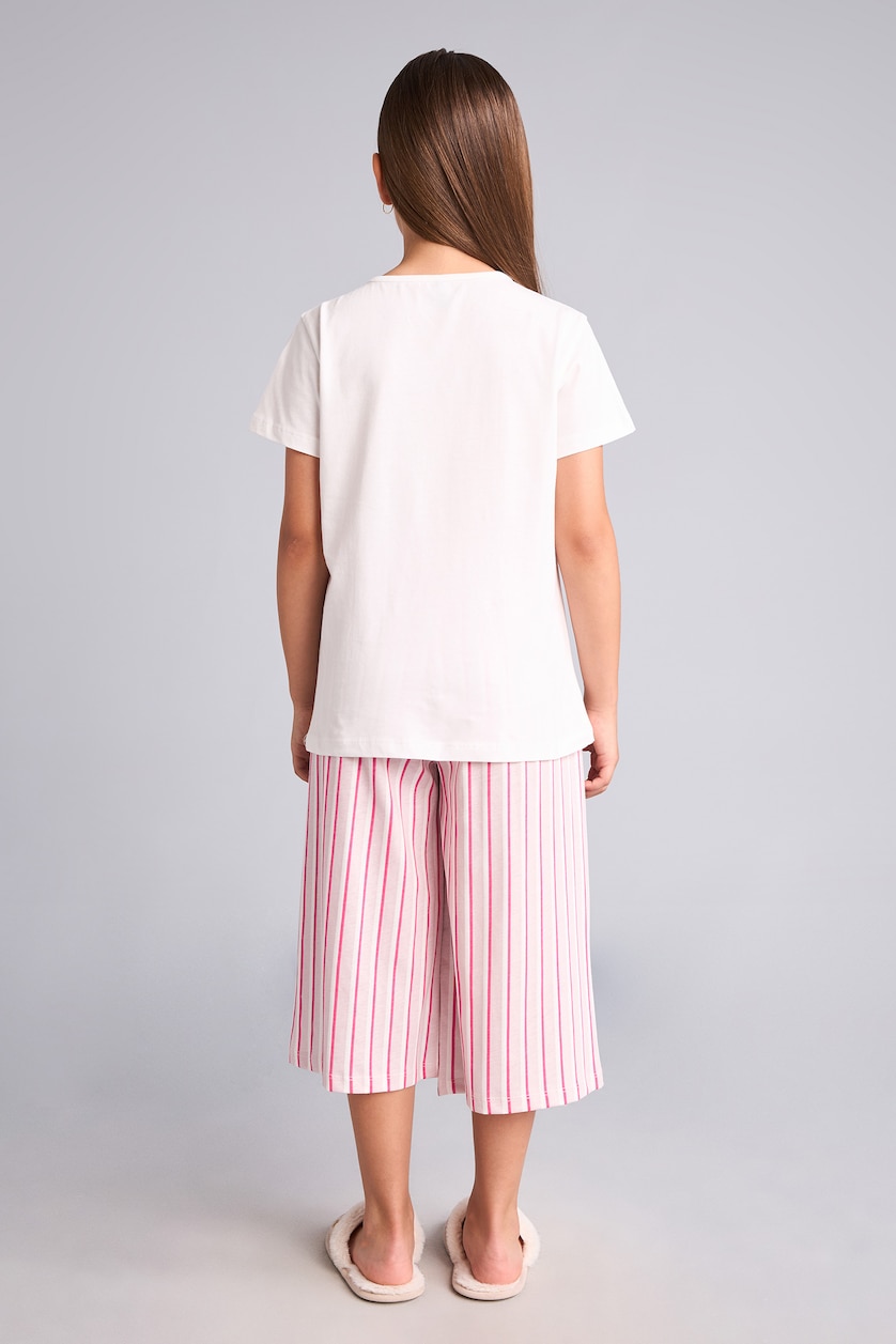 Young Girls - Teen Girls Light Pink 2 piece Regular Fit Knitted Pyjamas