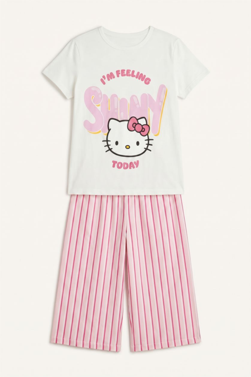 Young Girls - Teen Girls Light Pink 2 piece Regular Fit Knitted Pyjamas