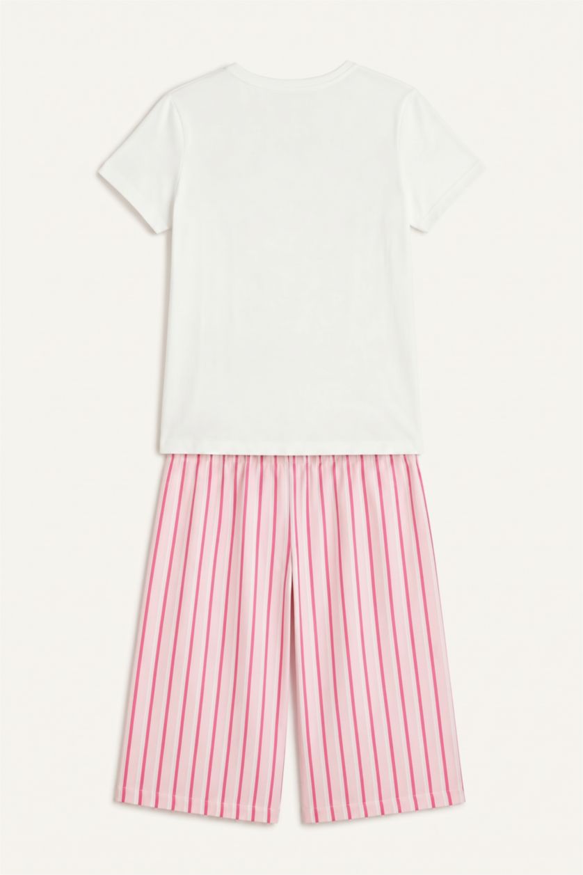 Young Girls - Teen Girls Light Pink 2 piece Regular Fit Knitted Pyjamas