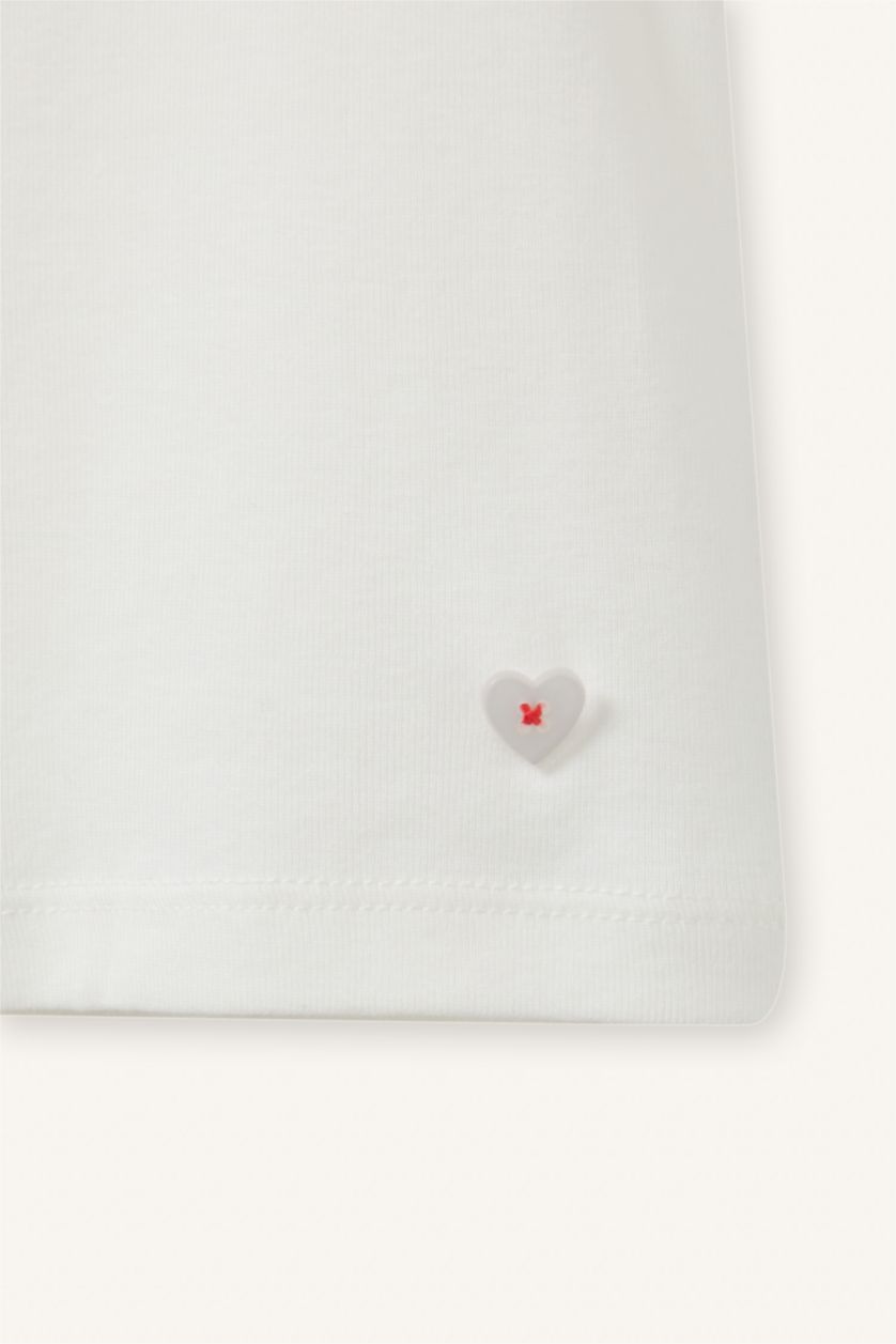 طفلة صغيرة أبيض تيشيرت بيبي بناتي نص ردن مضلع قصة عادية