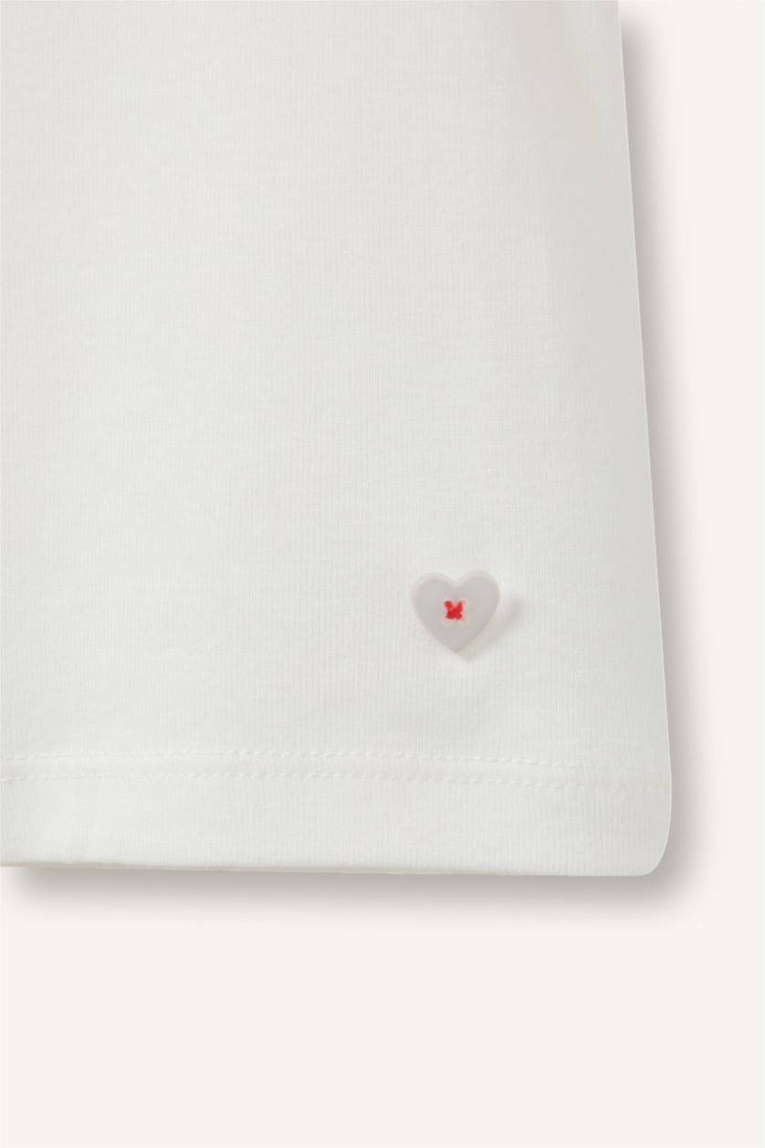 Baby Girl White Baby Girl Ribbed T-Shirt