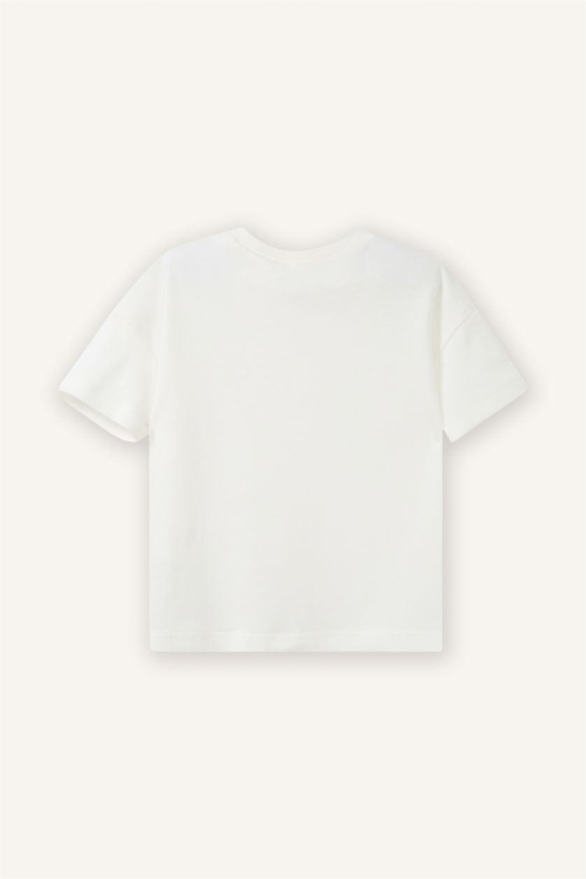 طفلة صغيرة أبيض تيشيرت بيبي بناتي نص ردن مضلع قصة عادية