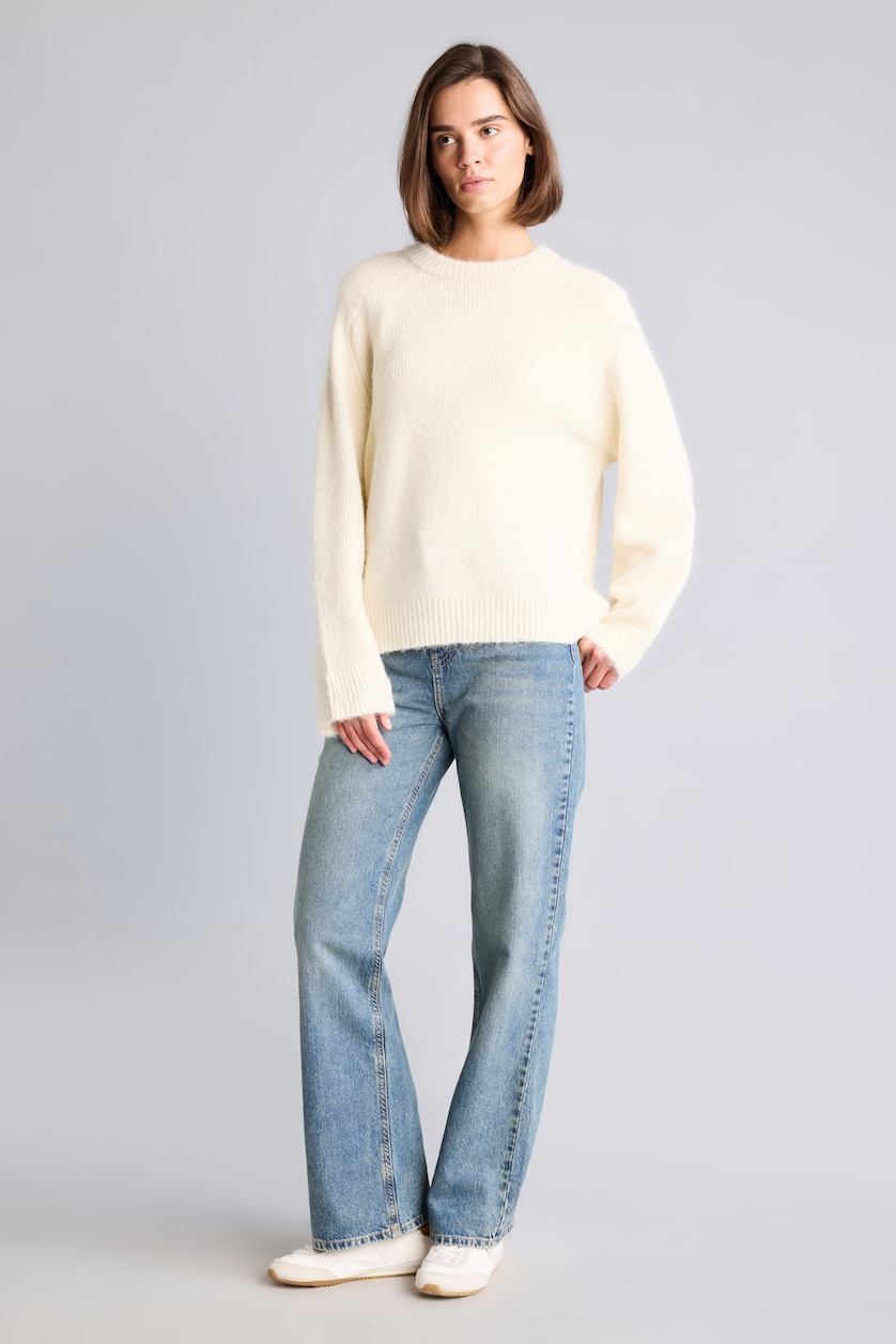 Women Beige Oversize Fit Pullover