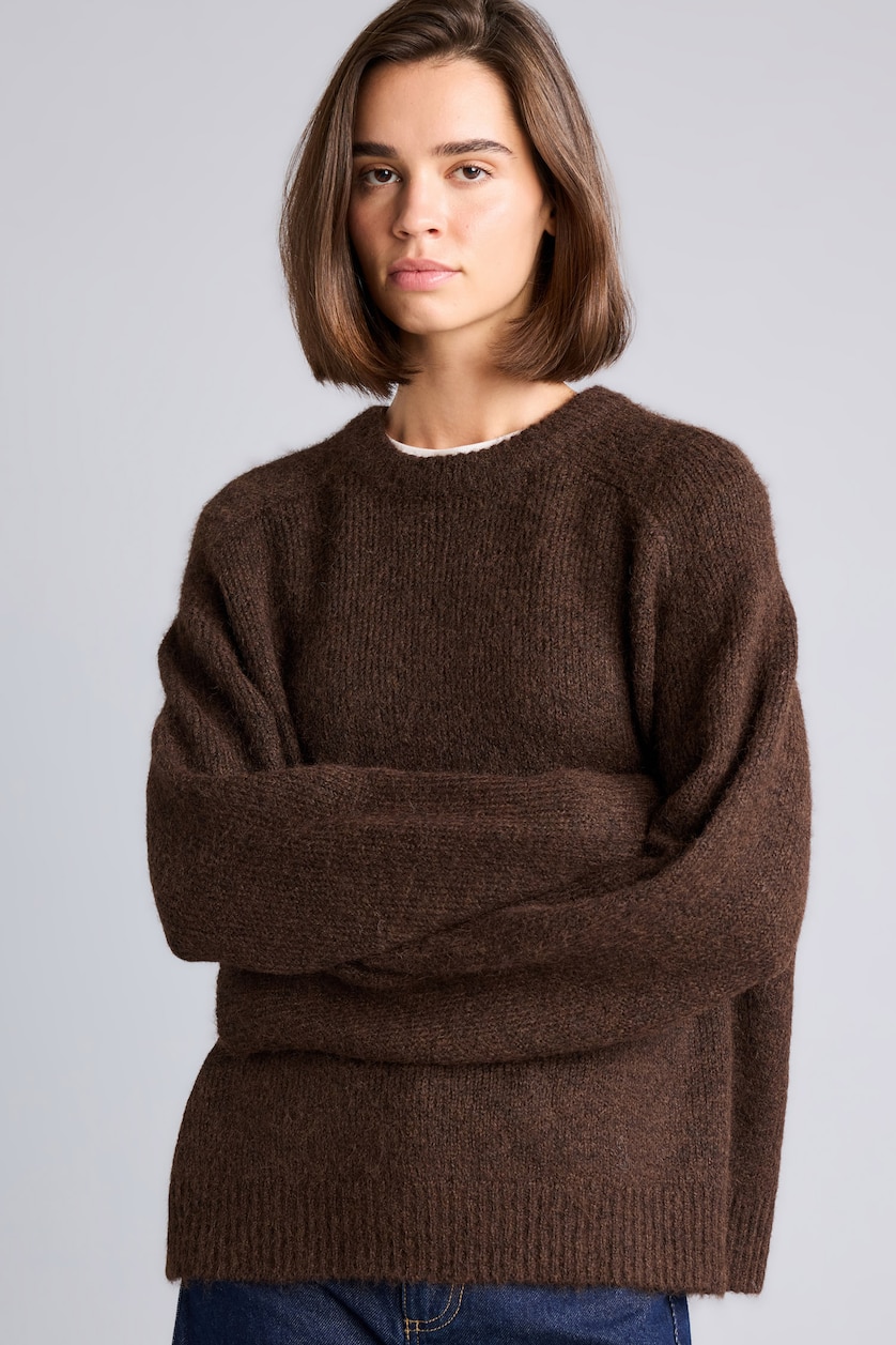 Women Brown Oversize Fit Pullover