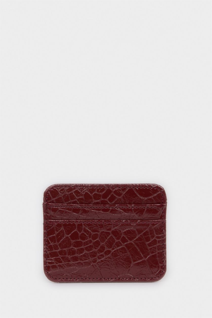 Kadın Bordo Kadın Suni Deri Kartlık