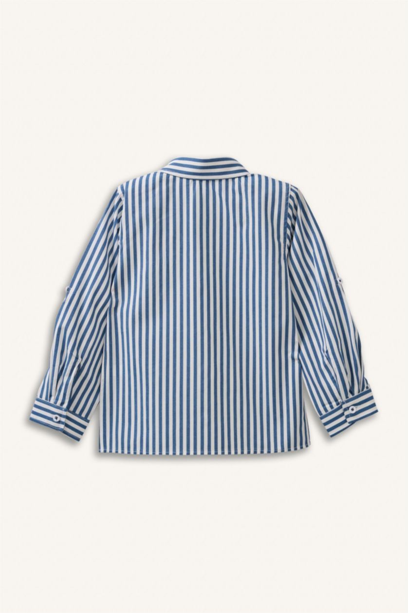 BABY BOY NAVY Regular Fit Poplin Long Sleeve Shirt