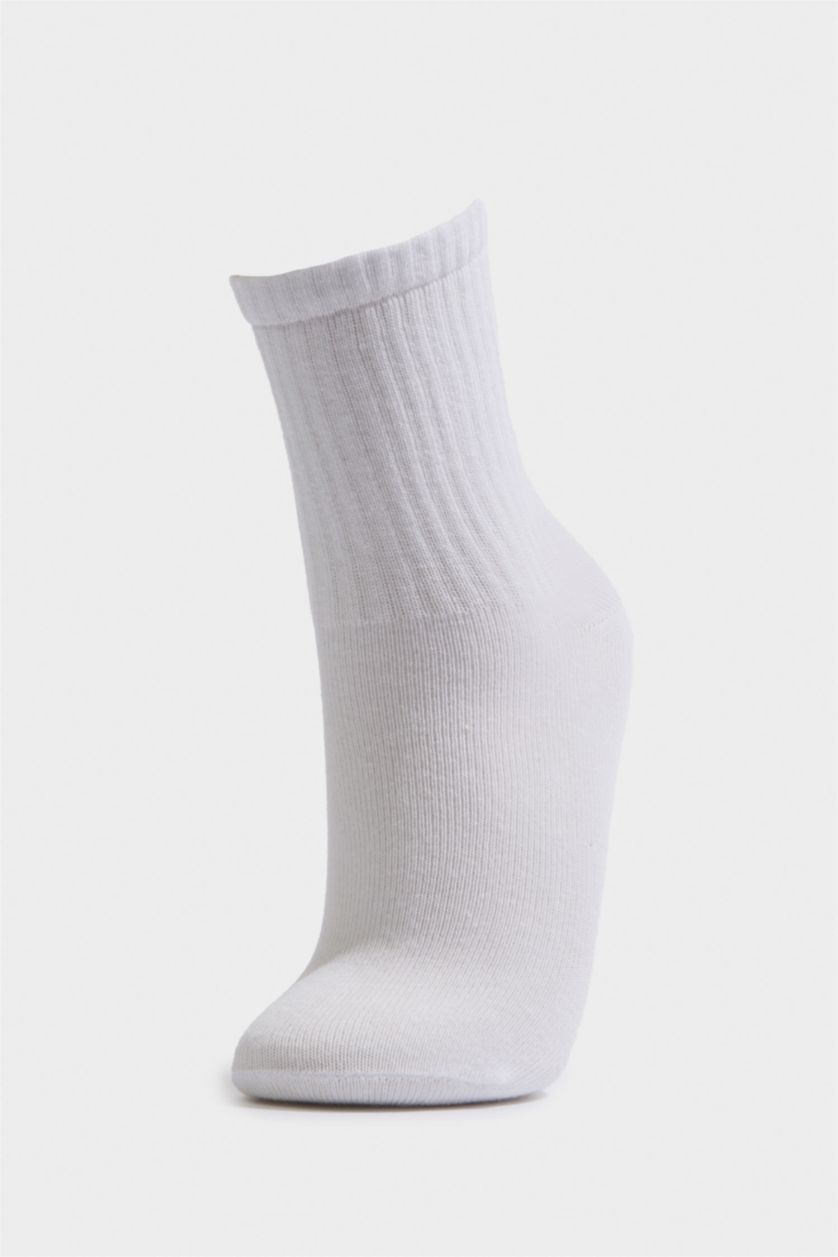 Erkek Çocuk - Genç Erkek Beyaz 3'lü Pamuklu Uzun Çorap Erkek Çocuk