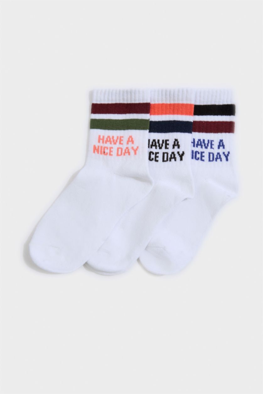 Erkek Çocuk - Genç Erkek Karma 3'lü Pamuklu Uzun Çorap Erkek Çocuk