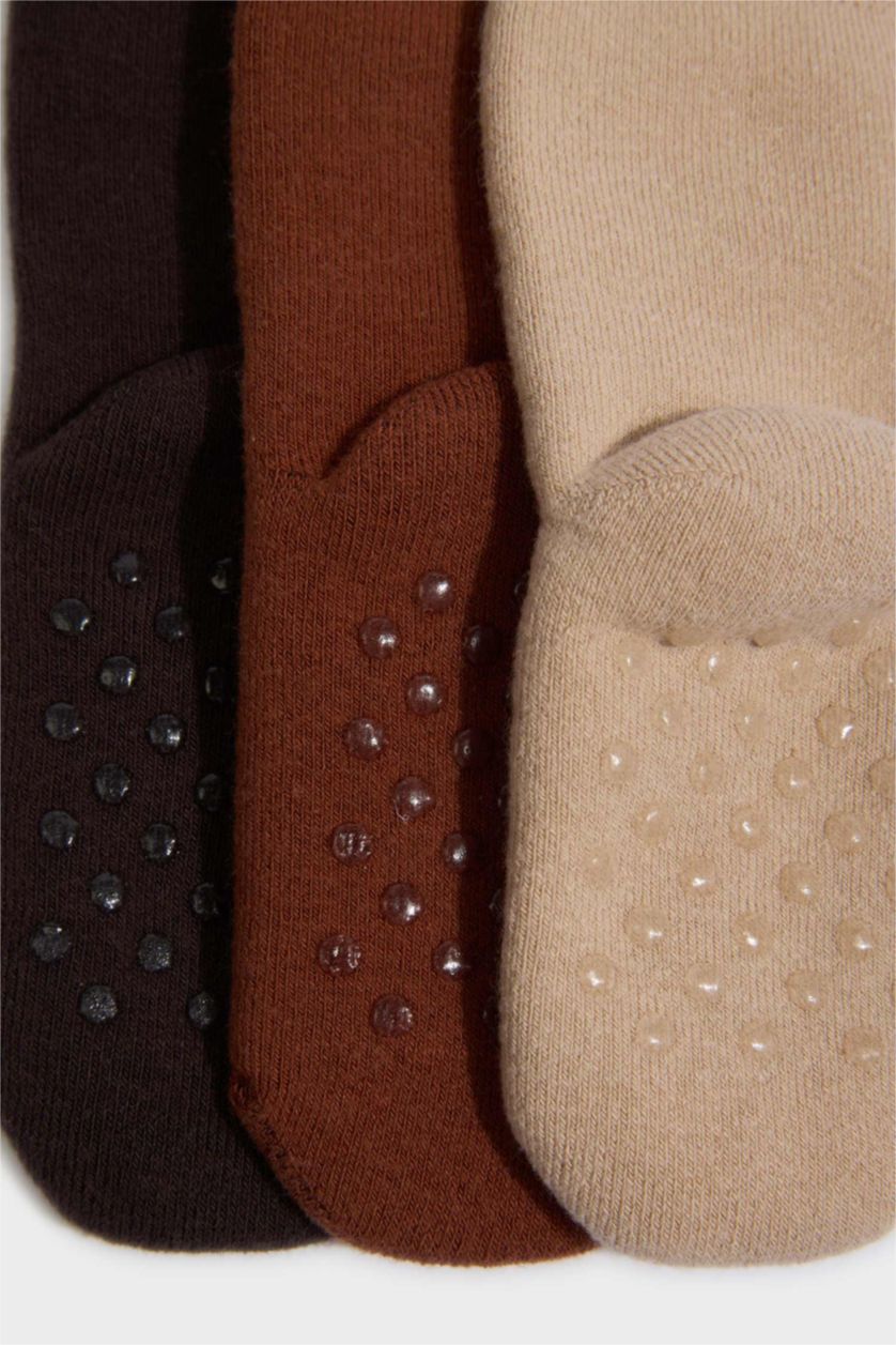 Erkek Bebek Kahve 3'lü Pamuklu Havlu Çorap Erkek Bebek