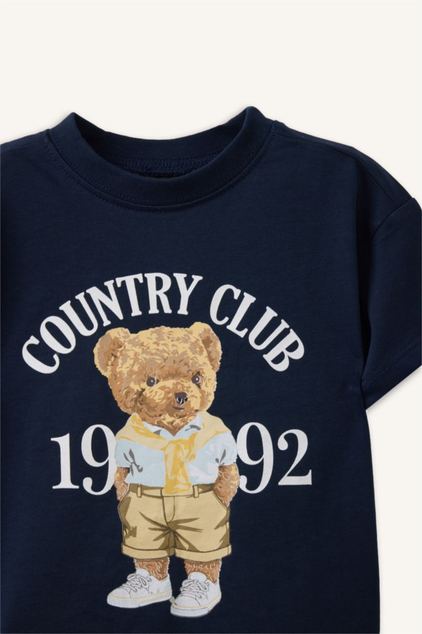 Erkek Bebek Lacivert Ayıcıklı Tişört Erkek Bebek