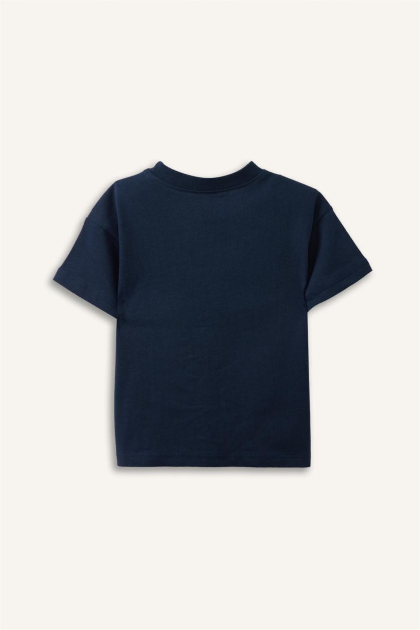 طفل صغير كحلي تيشيرت بيبي ولادي نص ردن قصة عادية بطبعة دب