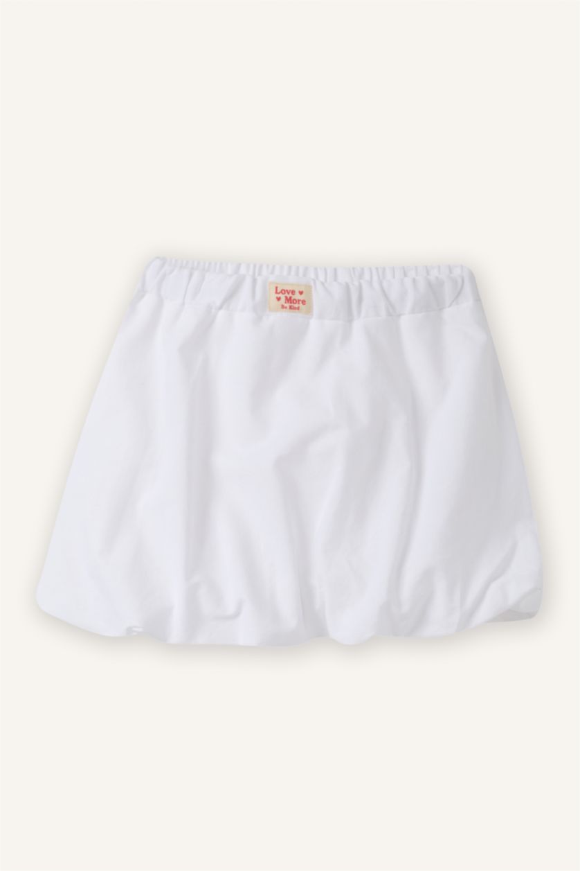 Kız Bebek Beyaz Basıc Düz Poplin Etek Kız Bebek