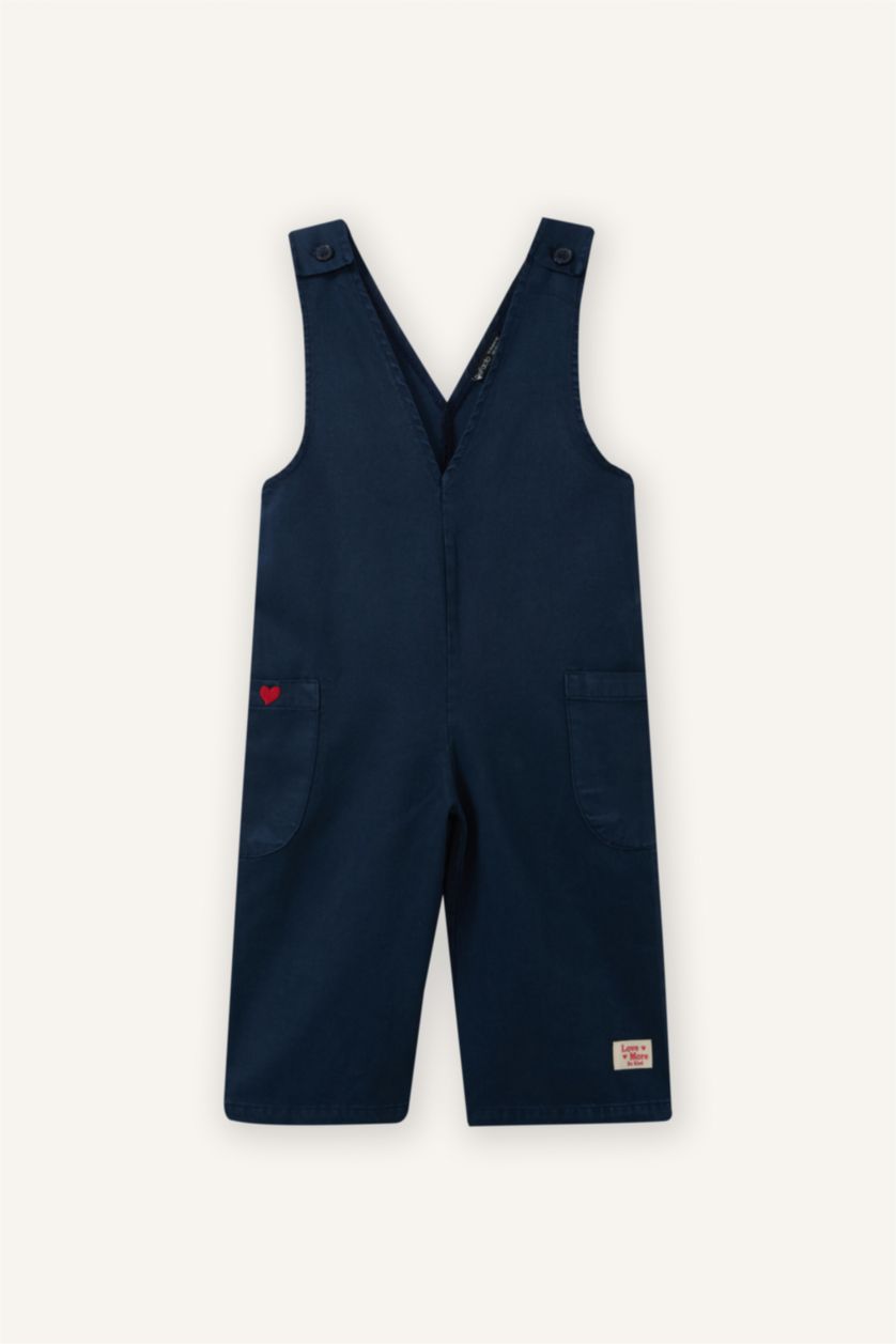 Kız Bebek Lacivert Tencel Tulum Kız Bebek