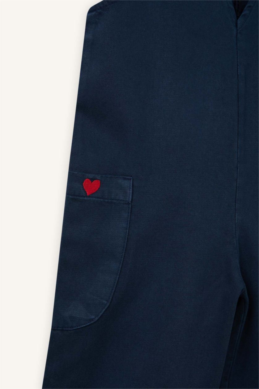 Kız Bebek Lacivert Tencel Tulum Kız Bebek