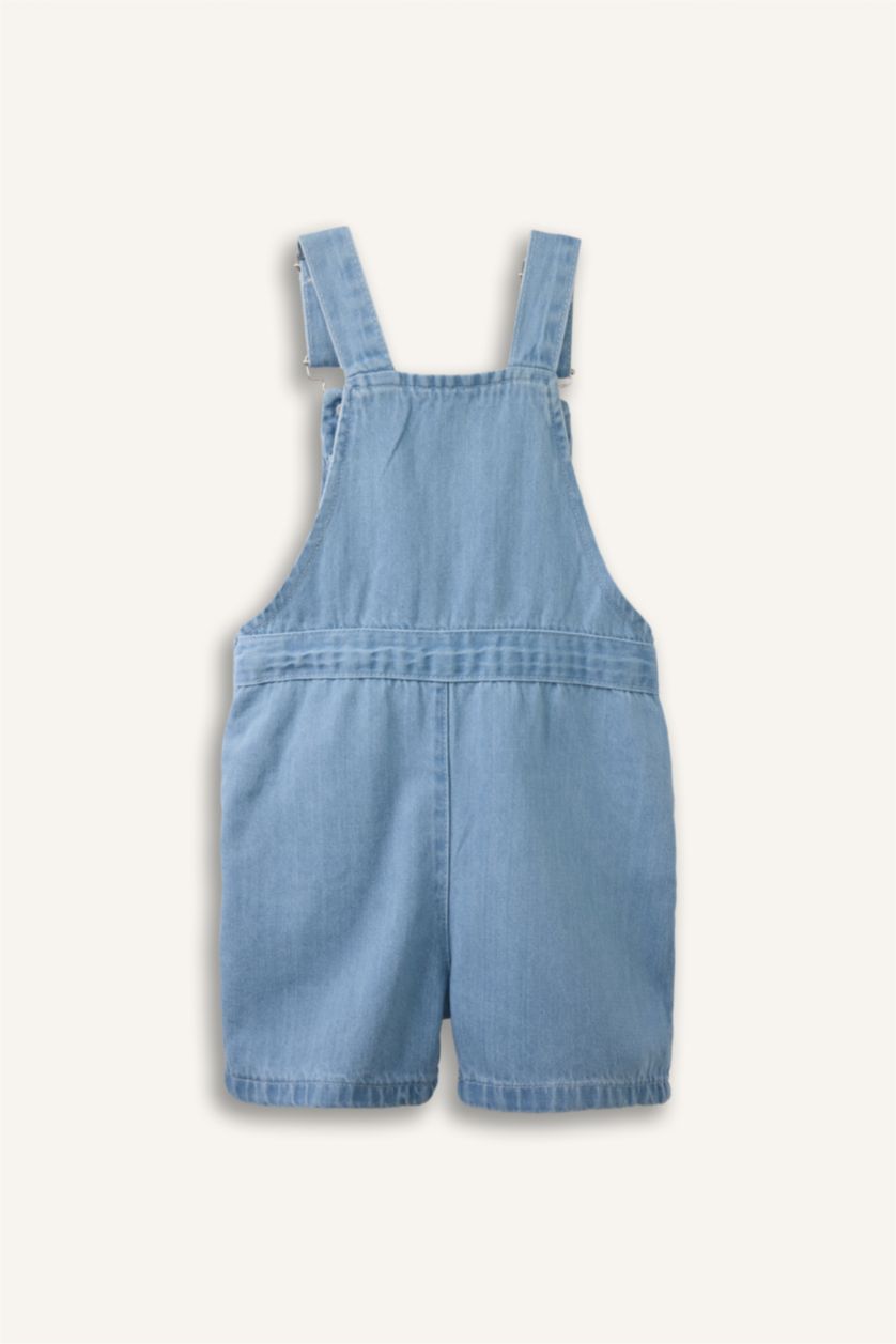 Erkek Bebek Açık Mavi Erkek Bebek Ayı Baskılı Jean Tulum