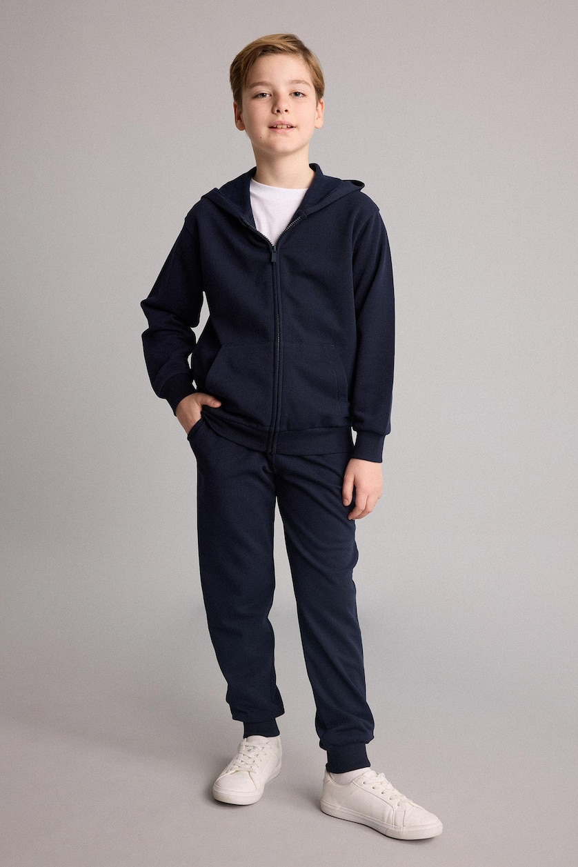 Young Boys - Teen Boys NAVY Boy Zip-Up with Pockets Hooded Sweatshirt