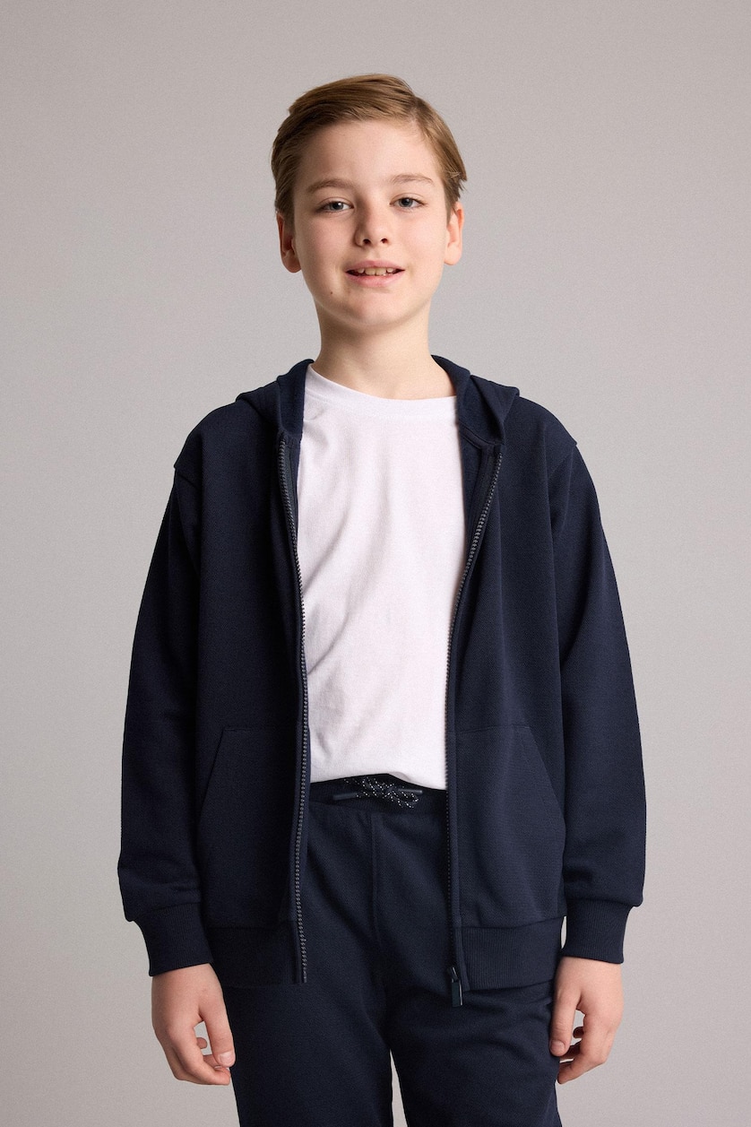 Young Boys - Teen Boys NAVY Boy Zip-Up with Pockets Hooded Sweatshirt