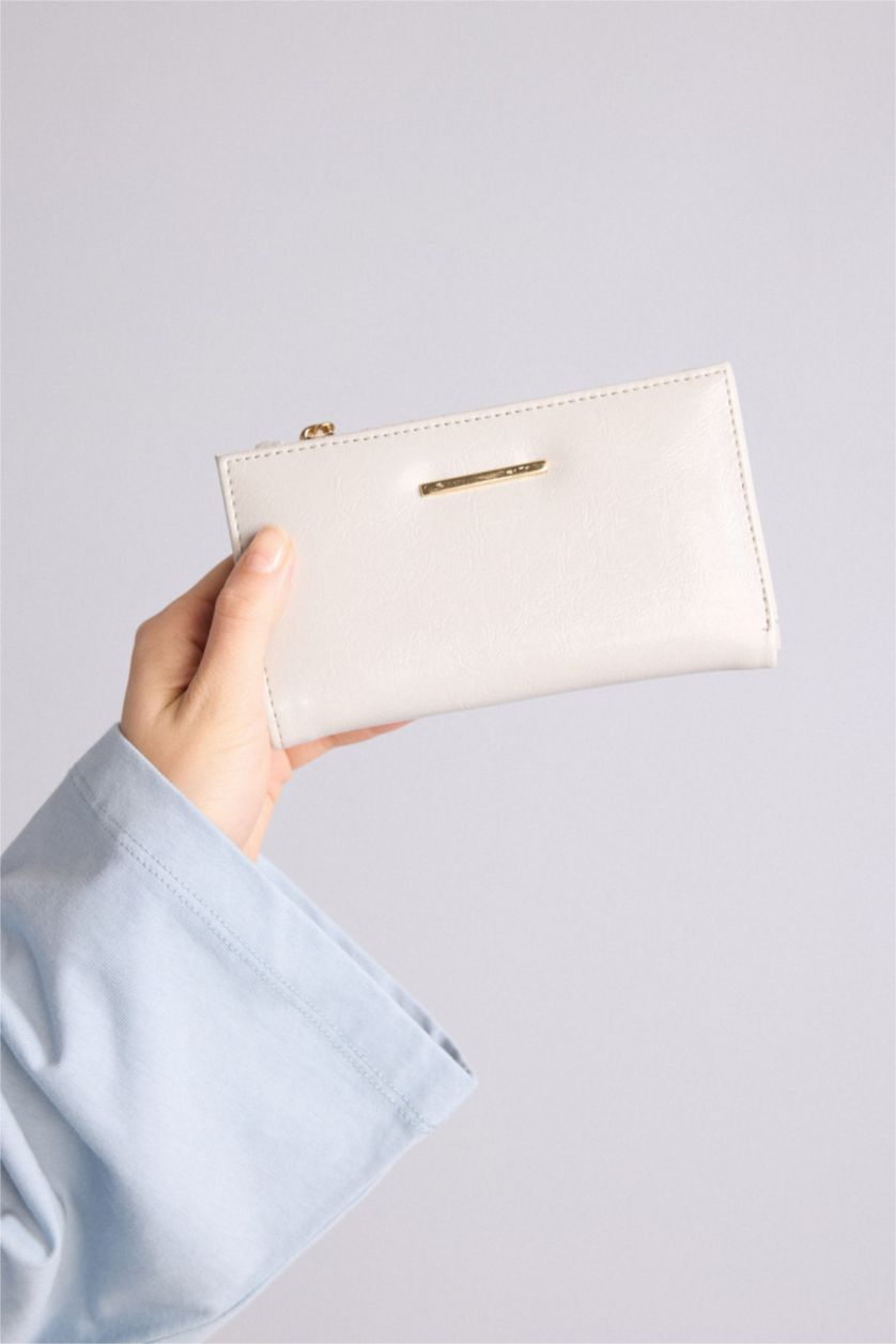 Kadın Gri Suni Deri Cüzdan