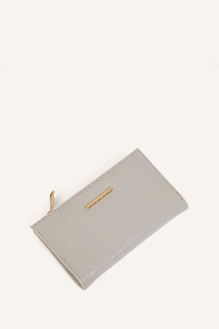 Kadın Gri Suni Deri Cüzdan