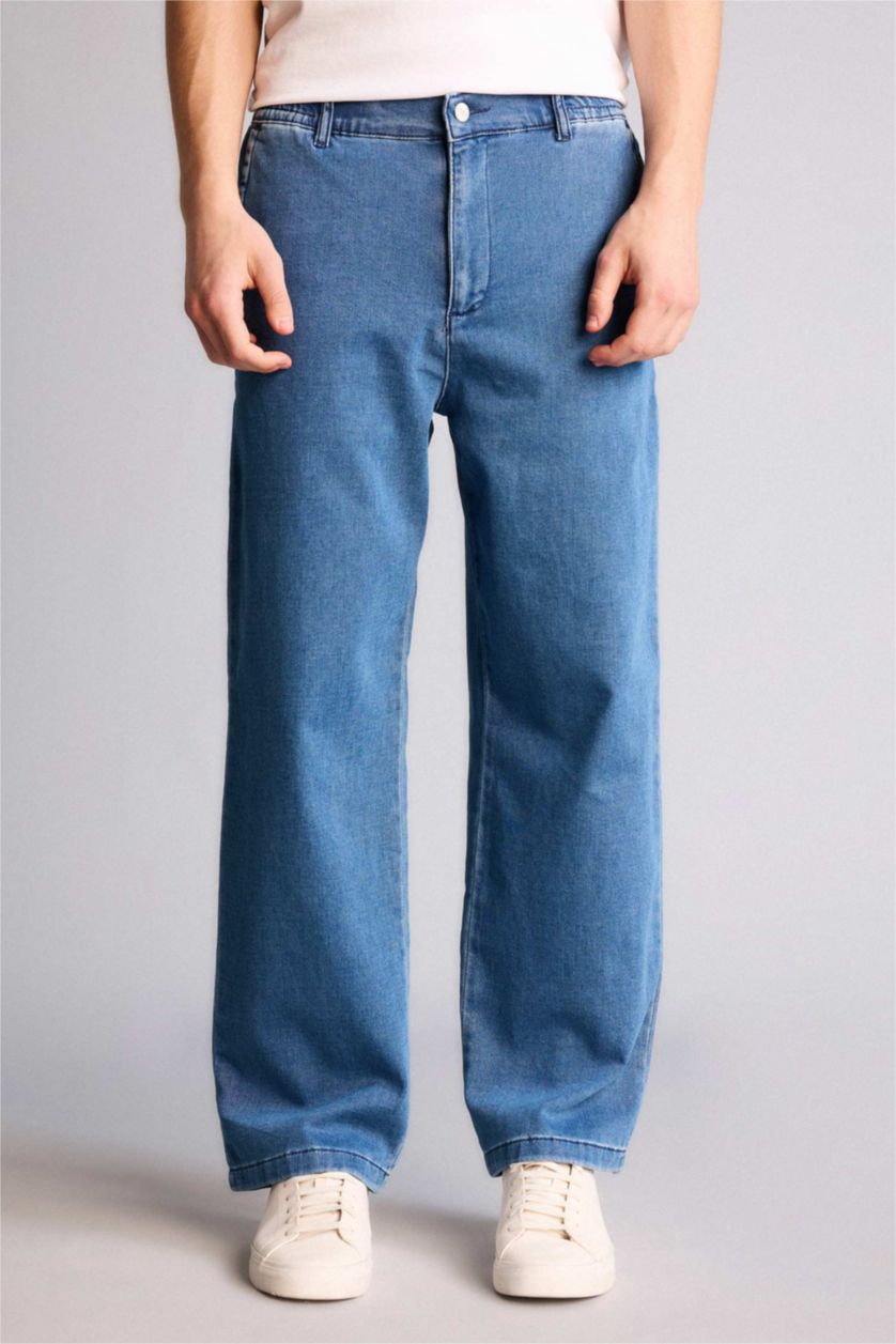Man Blue Wide Leg Trousers