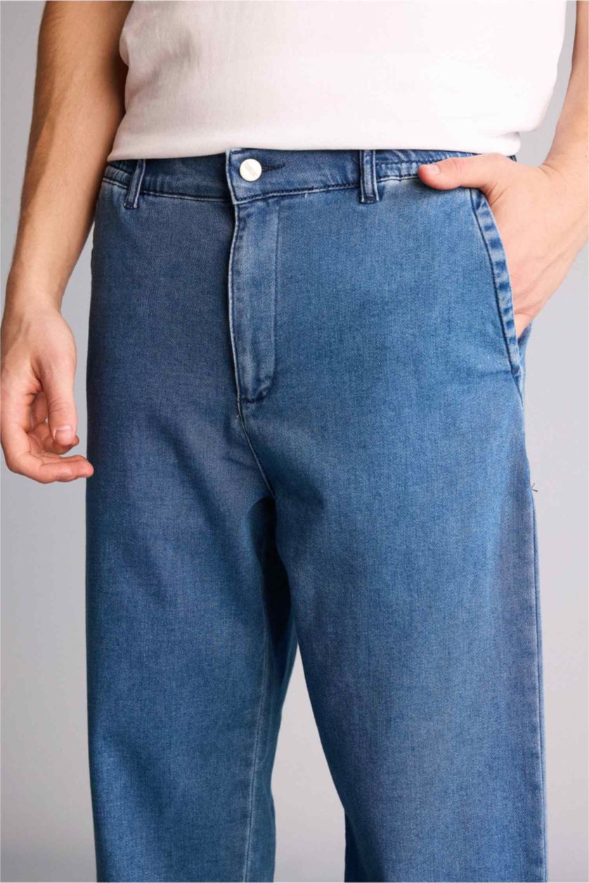 Man Blue Wide Leg Trousers