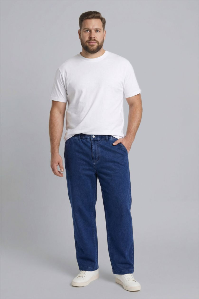 Erkek Mavi Wıde Leg Pantolon