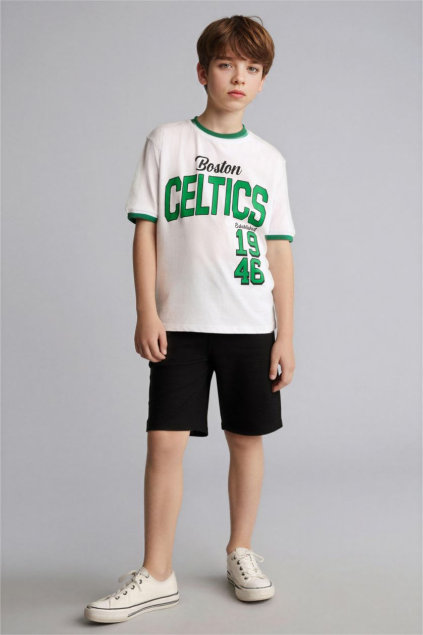 Erkek Çocuk - Genç Erkek Beyaz Nba Boston Celtıcs New Regular Fıt Tişört