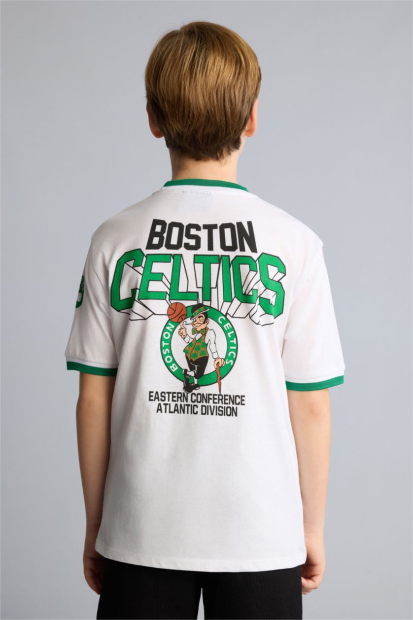 Erkek Çocuk - Genç Erkek Beyaz Nba Boston Celtıcs New Regular Fıt Tişört
