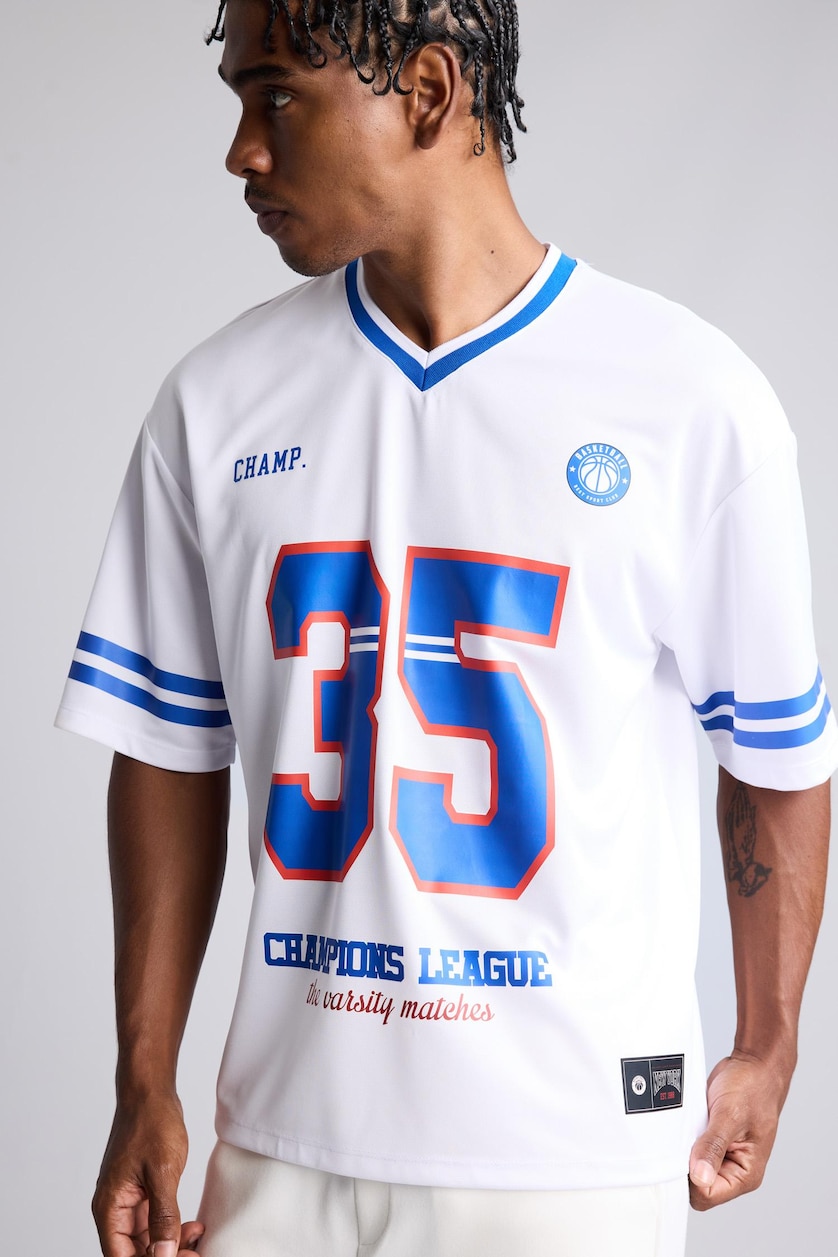 رجالي أبيض Boxy Fit Short Sleeve T-Shirt