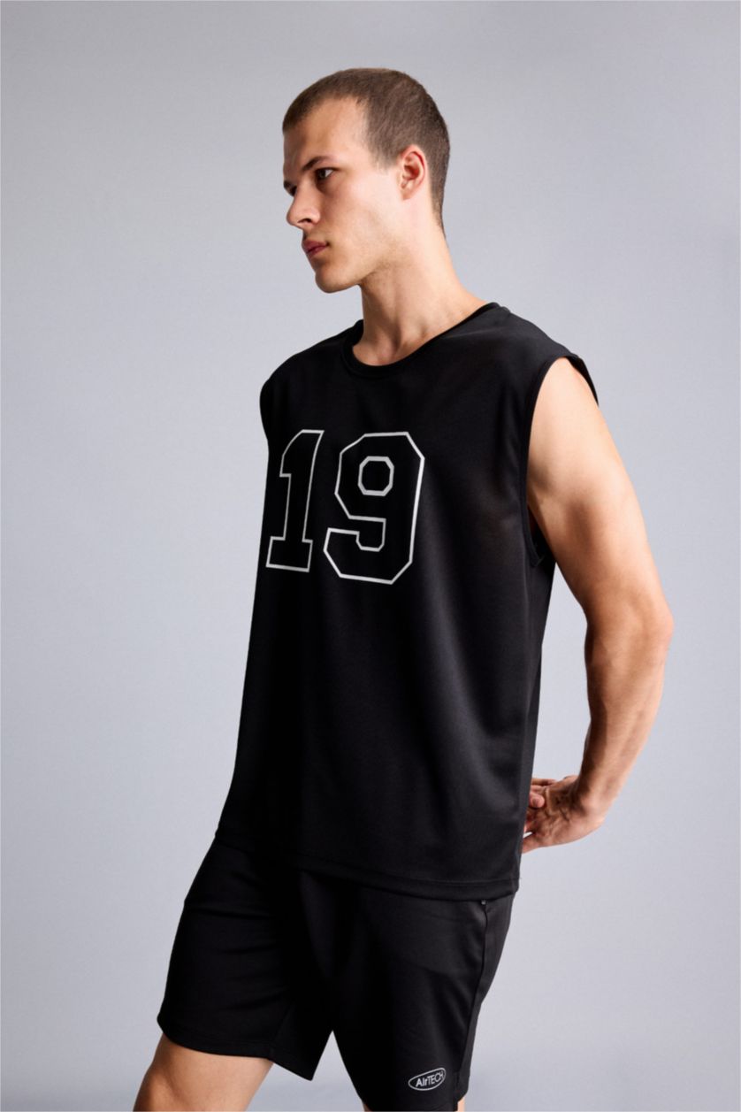 Erkek Siyah Boxy Fit Sporcu Atlet