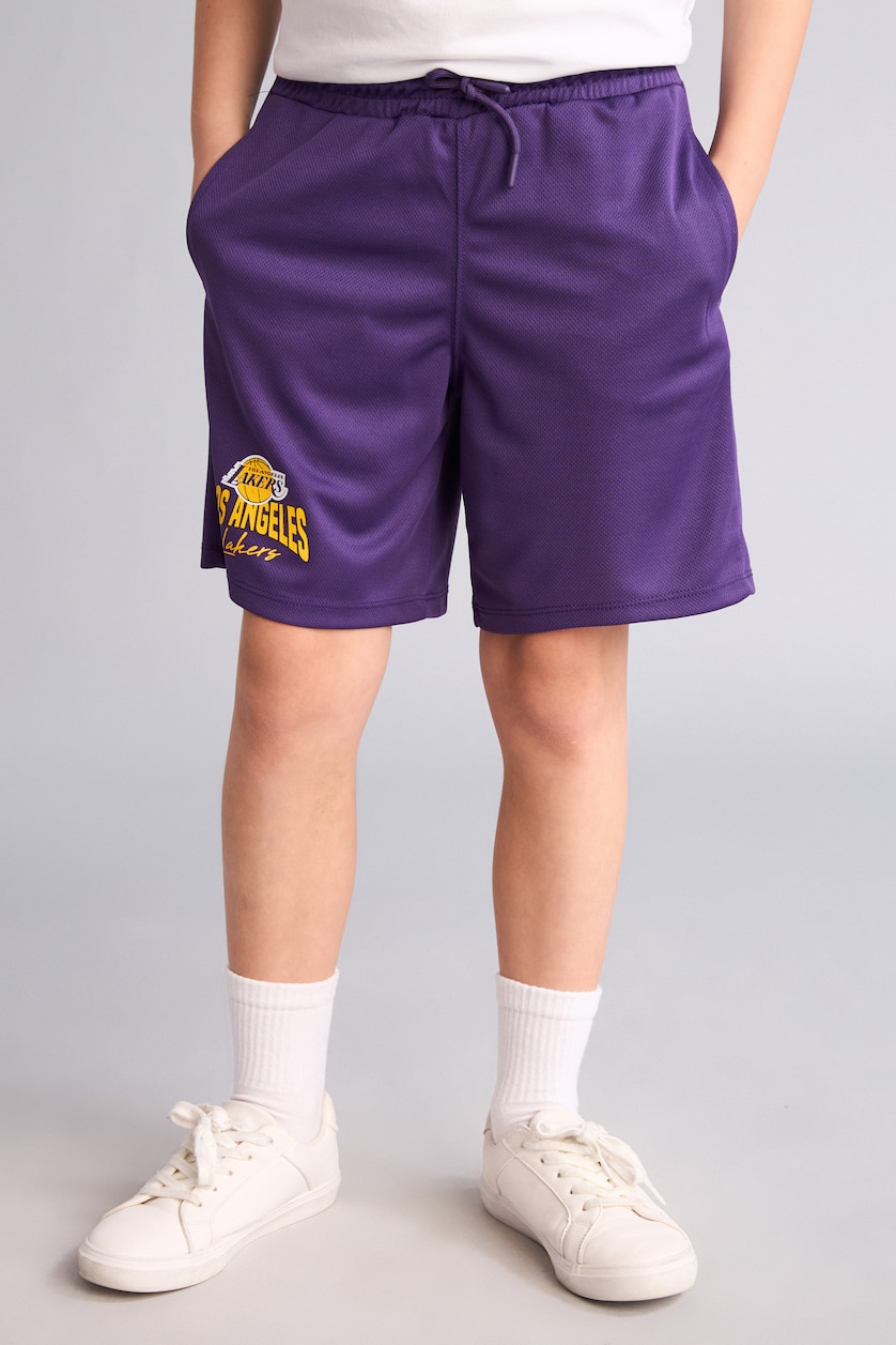 Erkek Çocuk - Genç Erkek Koyu Mor NBA Los Angeles Lakers Regular Fıt Şort Erkek Çocuk