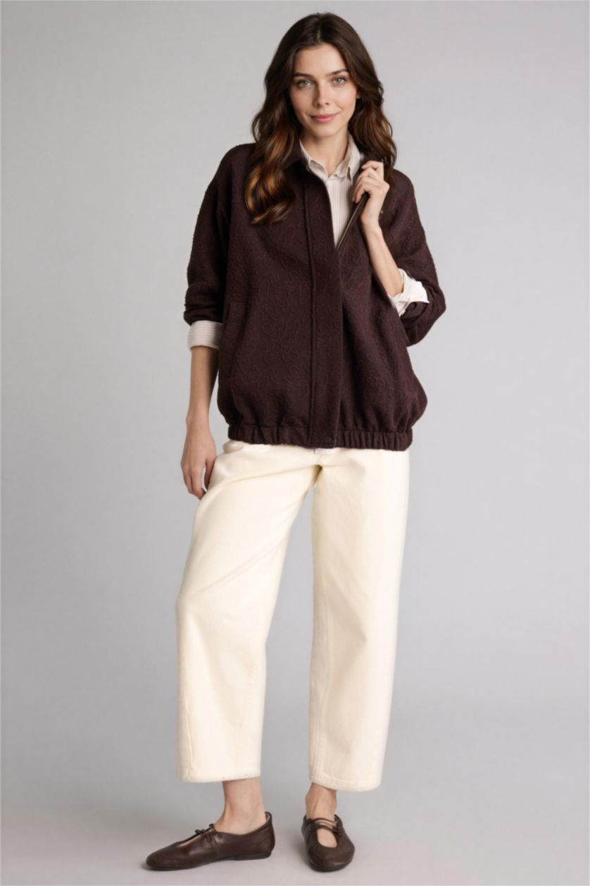 Woman Brown Loose Fit Cardigan