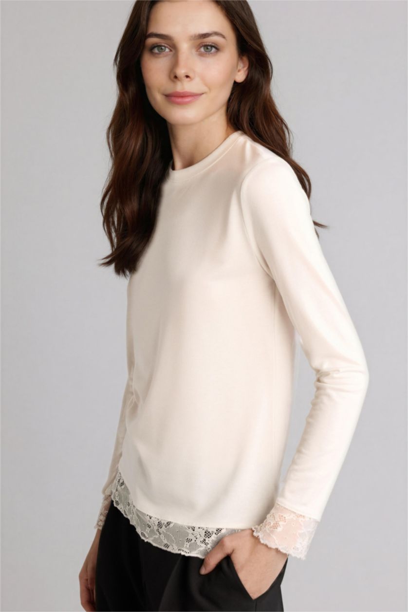 Kadın Ekru Fıtted Modal Tunik