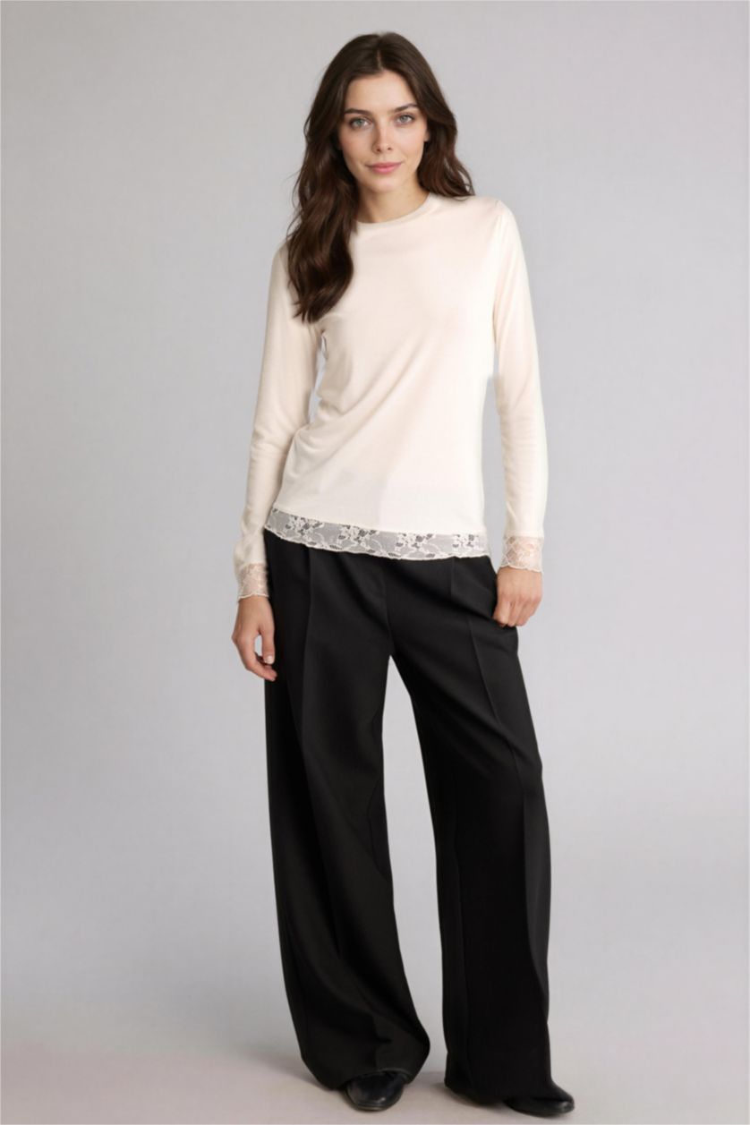 Kadın Ekru Fıtted Modal Tunik