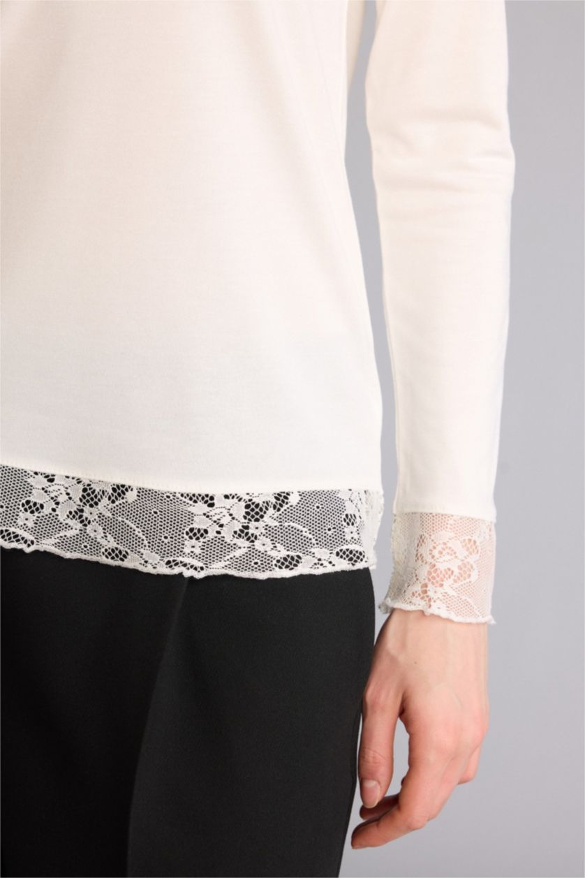 Kadın Ekru Fıtted Modal Tunik