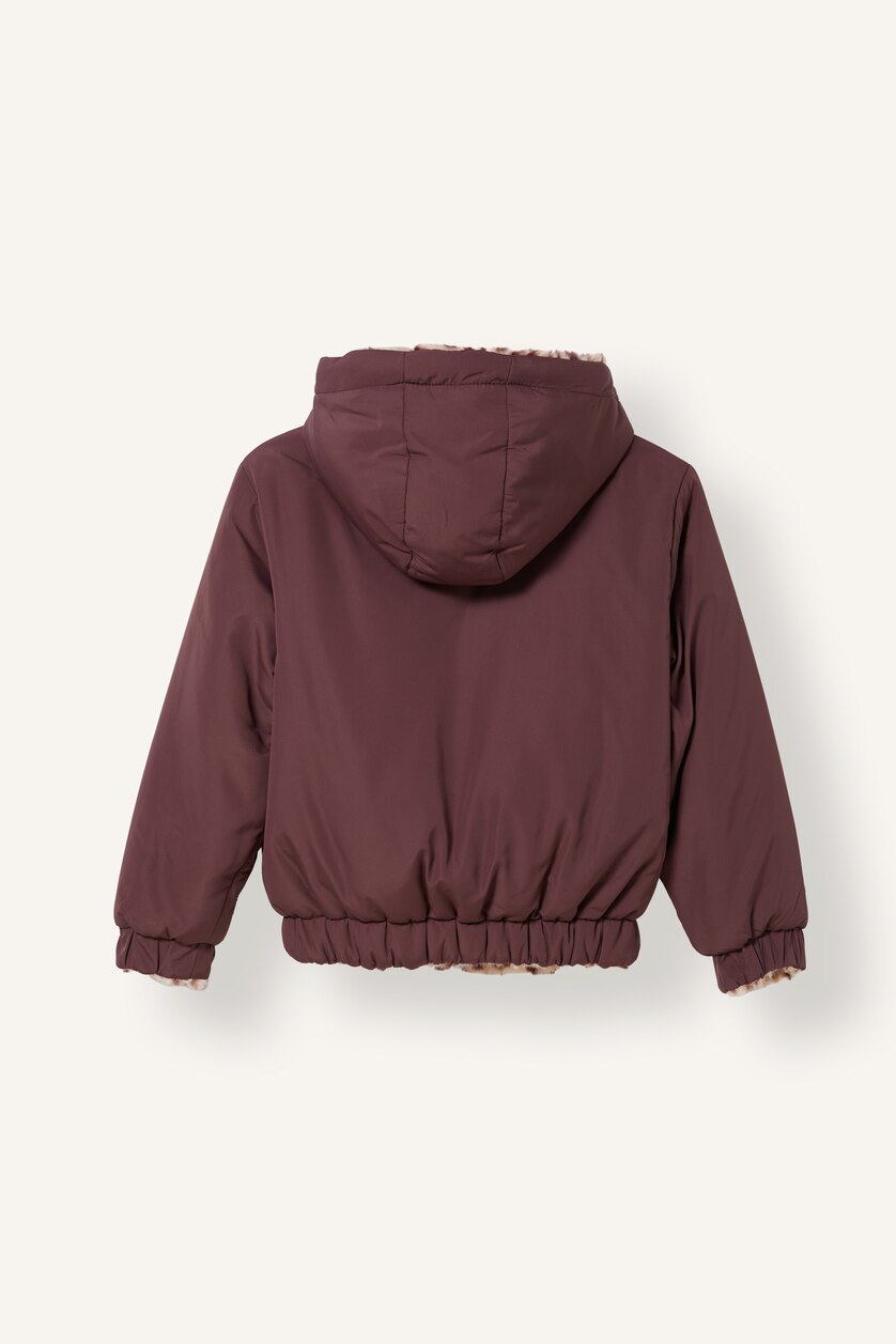 VAJZA & ADOLESHENTE Plum Girl Reversible Hooded Puffer Jacket