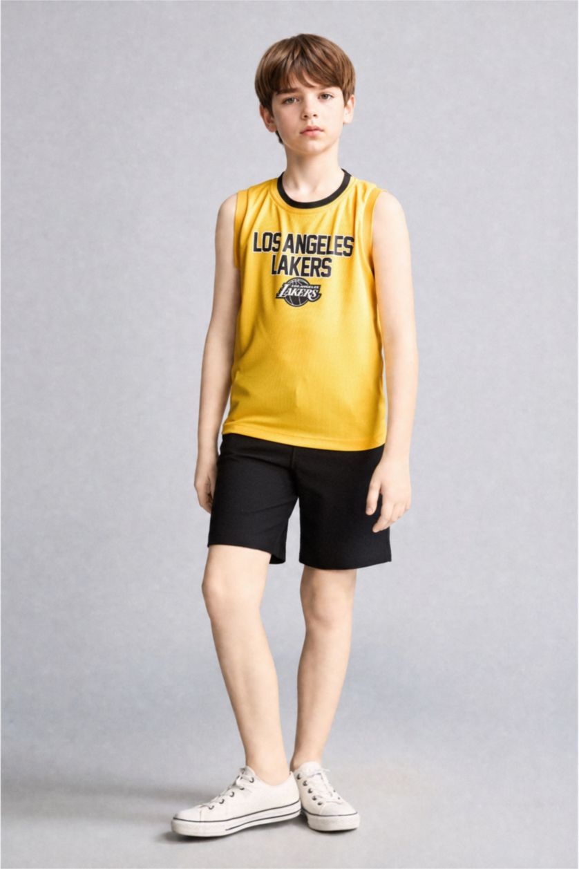 GARÇONS Jaune Débardeur NBA Los Angeles Lakers à col rond pour garçon