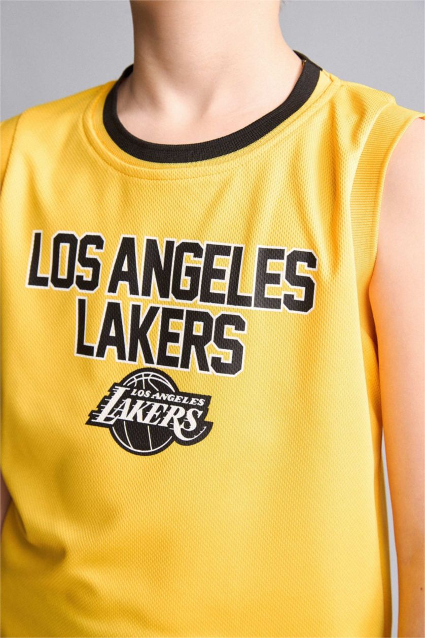 GARÇONS Jaune Débardeur NBA Los Angeles Lakers à col rond pour garçon