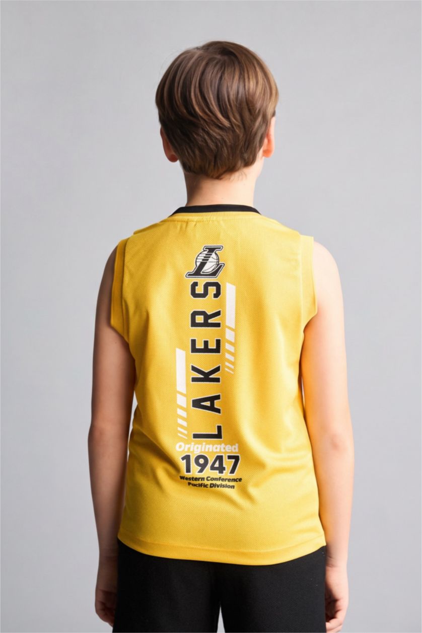 GARÇONS Jaune Débardeur NBA Los Angeles Lakers à col rond pour garçon