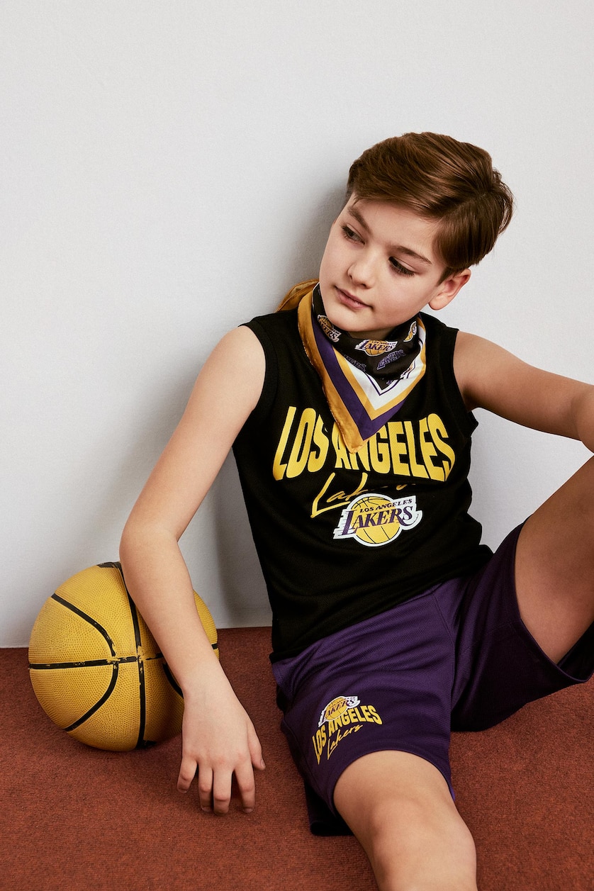 BOYS & TEENS Black Boy Regular Fit NBA Los Angeles Lakers Tulle Tank Top