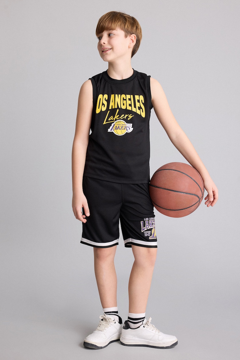 BOYS & TEENS Black Boy Regular Fit NBA Los Angeles Lakers Tulle Tank Top