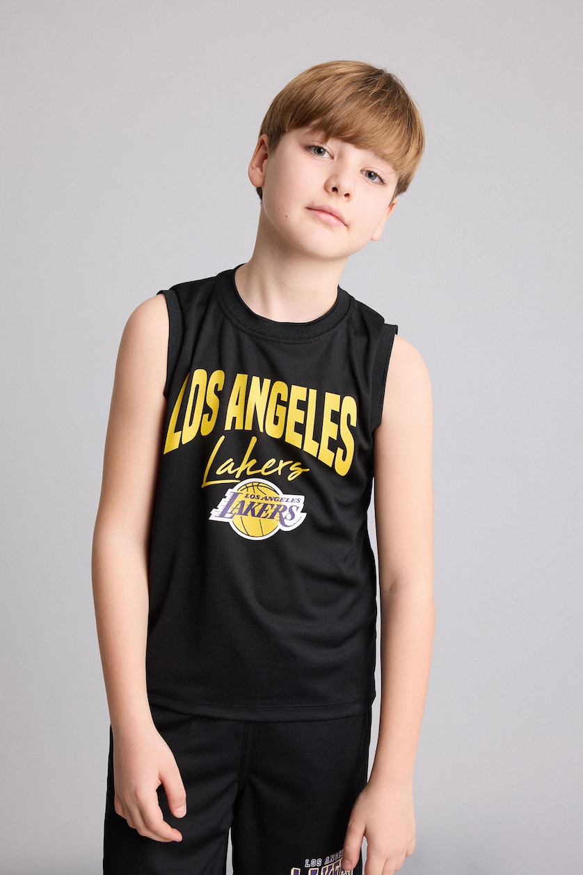 BOYS & TEENS Black Boy Regular Fit NBA Los Angeles Lakers Tulle Tank Top